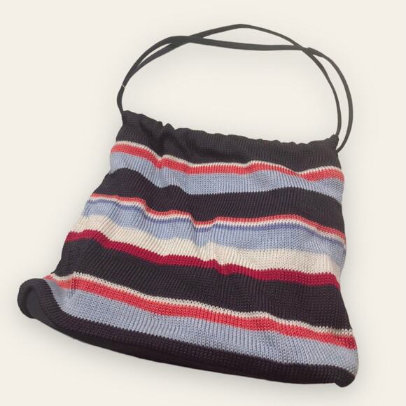 Vintage Worthington Y2K Style Striped Hippy Bucket Shoulder Bag with Coin Purse - Picture 1 of 16